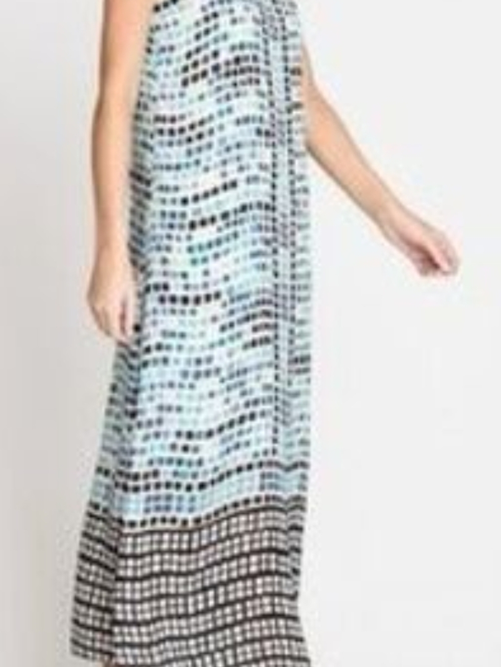 NIC+ZOE Aqua and Black Patterned Maxi Dress